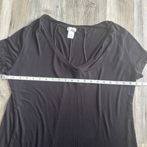 Vintage Wet Seal Y2K Black Tie T Shirt With Asymmetrical Bottom Size Large - Picture 5 of 6